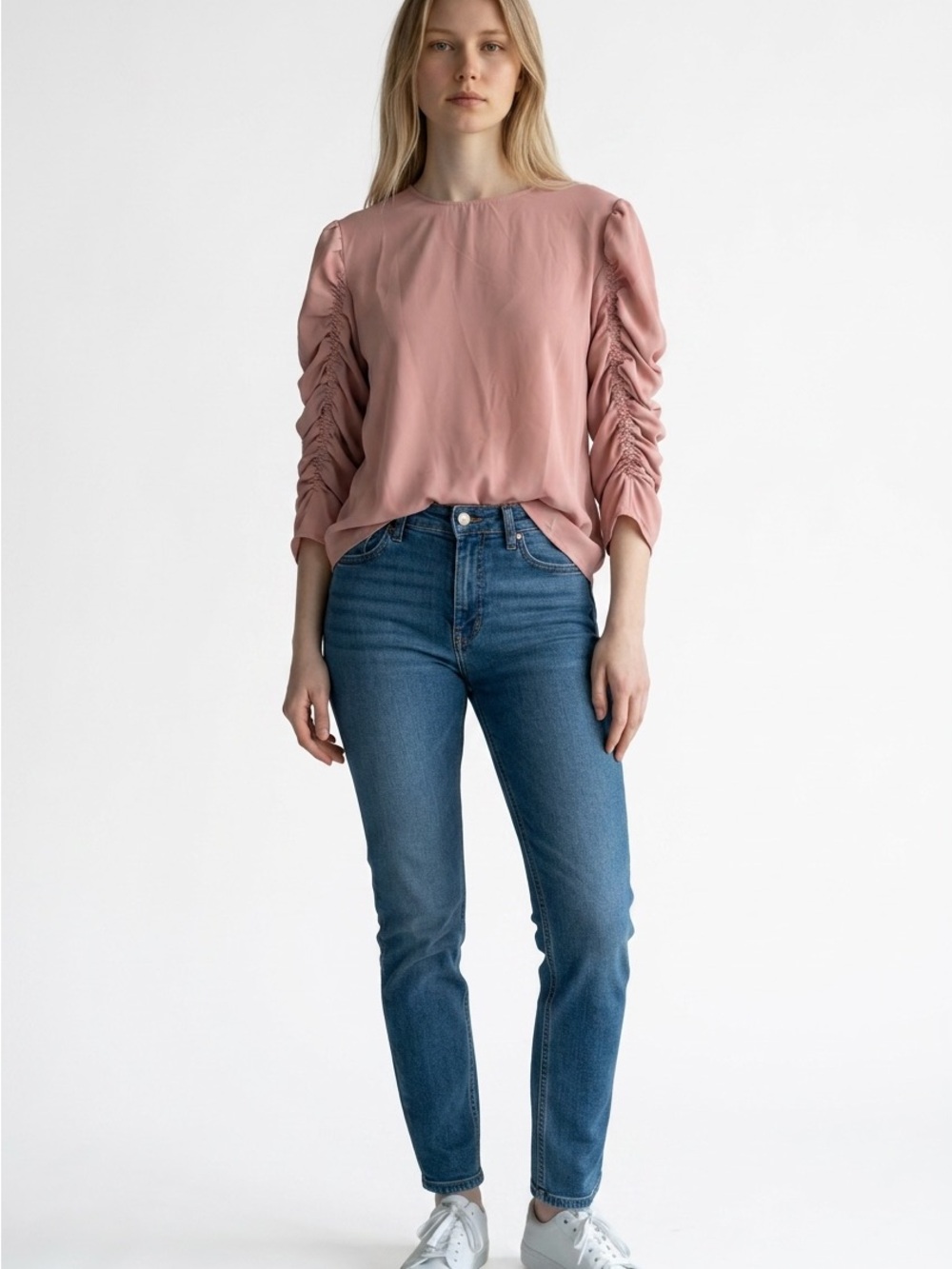 AX Paris Straight Leg Jeans in Blue Denim